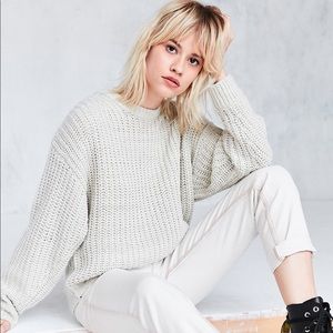 BDG Ashley waffle stitch crew neck sweater